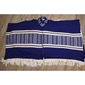 VINTAGE King of the Ponchos Country Place Women Zipper Poncho Cape Fringe Sz 12